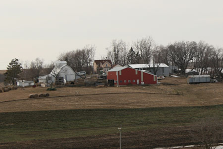 Eastern view of the farm in late March